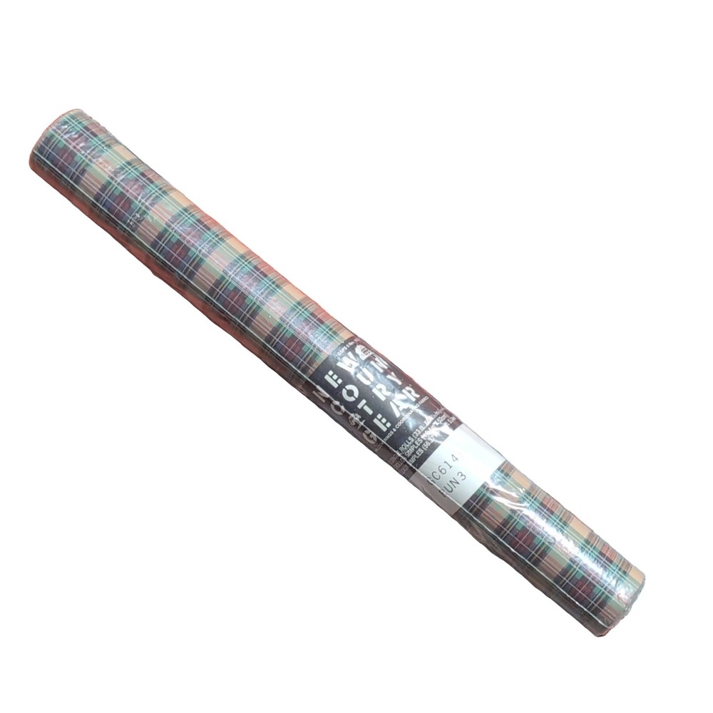 New Country Gear Plaid Prepasted Vinyl Wallpaper GC6141 Green Red Tan 33ft